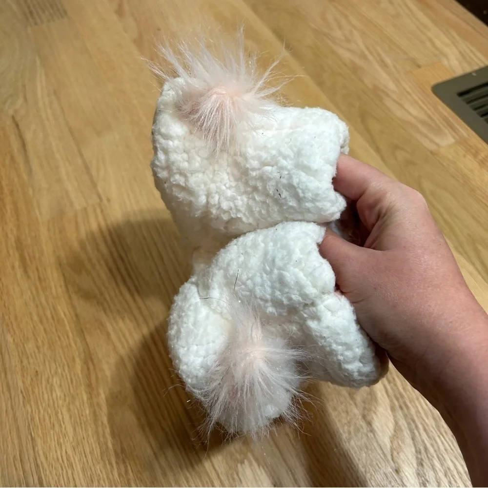 Cat & Jack Plush Unicorn Slippers Kids 2T-3T White Pink  Girls